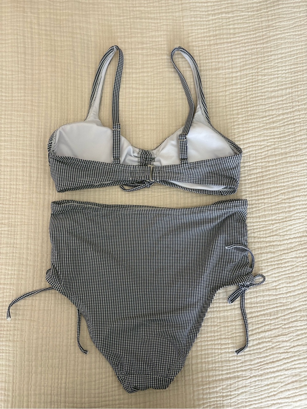 Kona Sol High-Waist Gingham Bikini Set - Black/White NWOTs - Picture 5 of 8